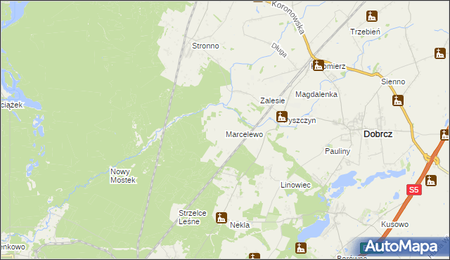 mapa Marcelewo, Marcelewo na mapie Targeo