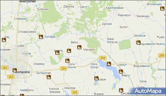 mapa Marcjanki, Marcjanki na mapie Targeo