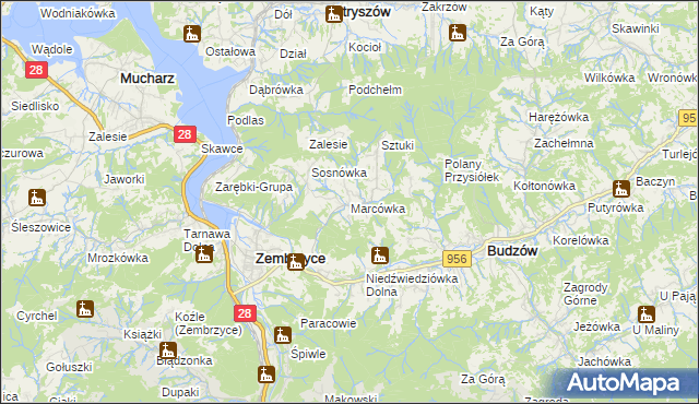 mapa Marcówka, Marcówka na mapie Targeo