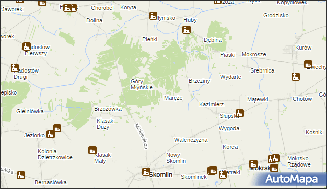 mapa Maręże, Maręże na mapie Targeo