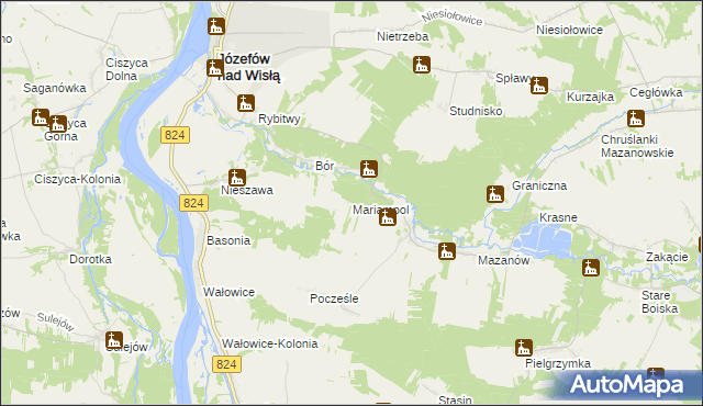 mapa Mariampol gmina Józefów nad Wisłą, Mariampol gmina Józefów nad Wisłą na mapie Targeo