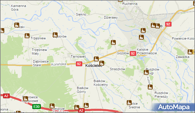 mapa Mariampol gmina Kościelec, Mariampol gmina Kościelec na mapie Targeo