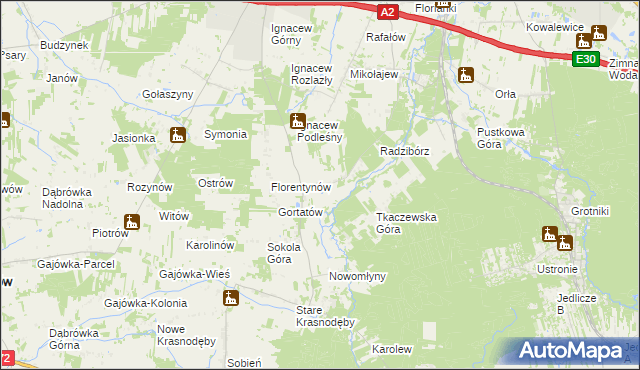 mapa Mariampol gmina Parzęczew, Mariampol gmina Parzęczew na mapie Targeo