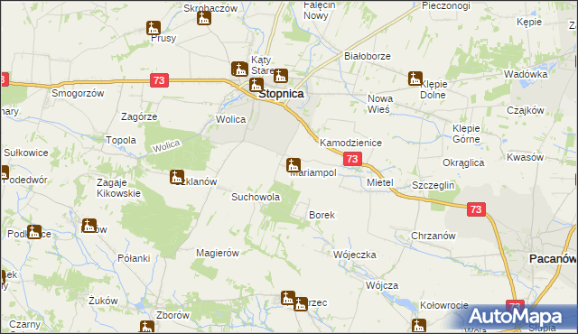 mapa Mariampol gmina Stopnica, Mariampol gmina Stopnica na mapie Targeo