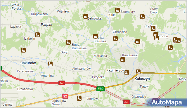 mapa Marianka gmina Kałuszyn, Marianka gmina Kałuszyn na mapie Targeo