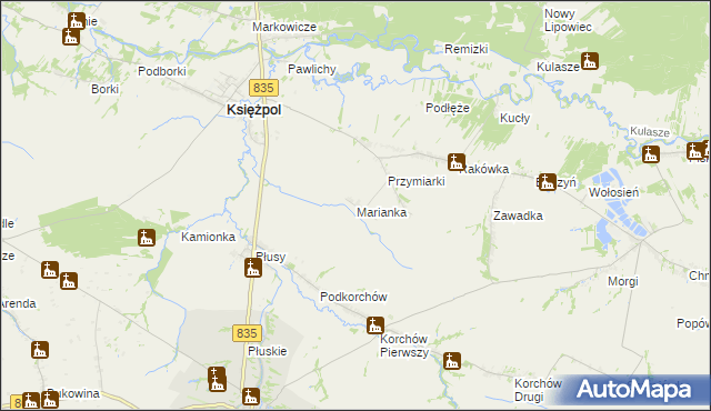 mapa Marianka gmina Księżpol, Marianka gmina Księżpol na mapie Targeo