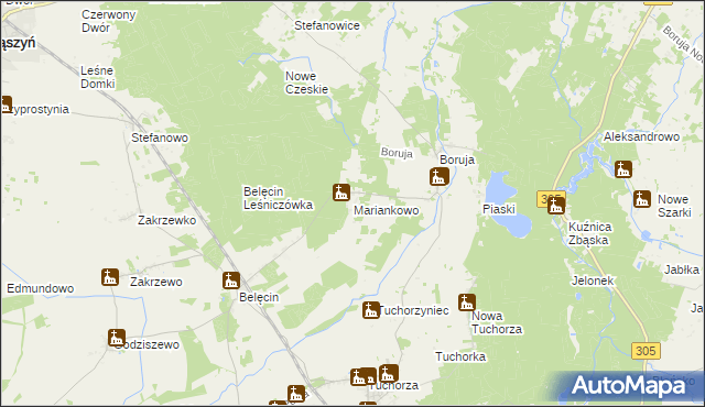 mapa Mariankowo gmina Siedlec, Mariankowo gmina Siedlec na mapie Targeo