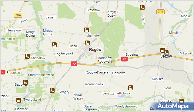 mapa Marianów Rogowski, Marianów Rogowski na mapie Targeo