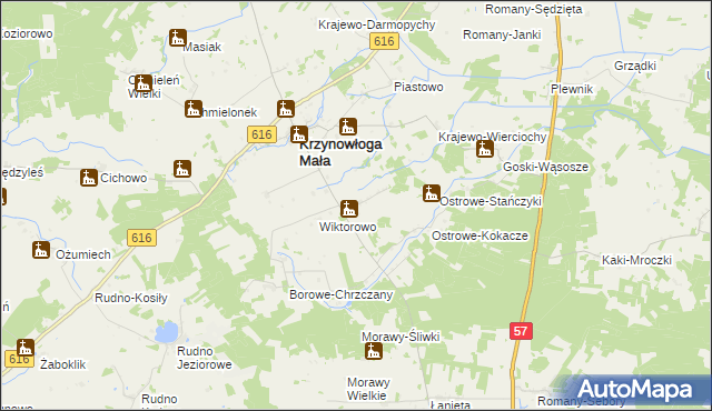 mapa Marianowo gmina Krzynowłoga Mała, Marianowo gmina Krzynowłoga Mała na mapie Targeo