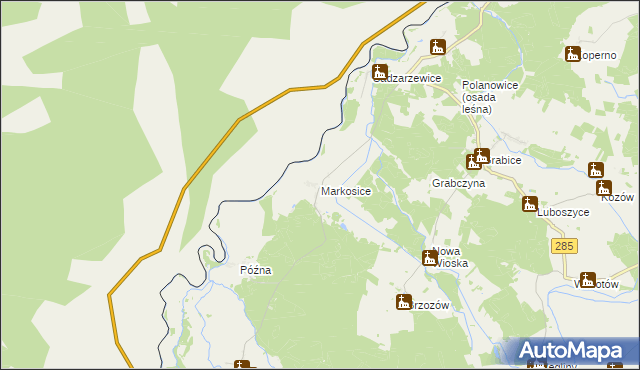 mapa Markosice, Markosice na mapie Targeo