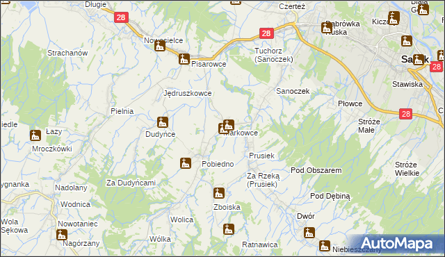 mapa Markowce, Markowce na mapie Targeo