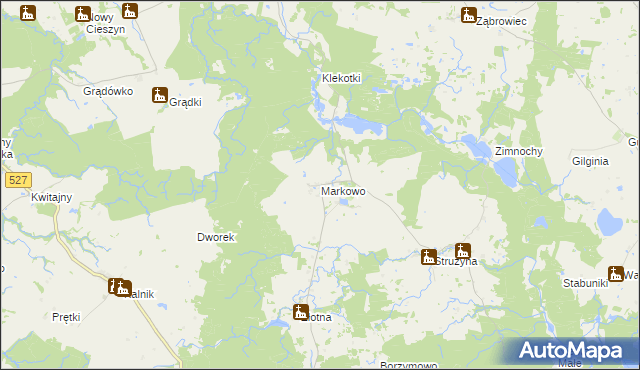 mapa Markowo gmina Morąg, Markowo gmina Morąg na mapie Targeo