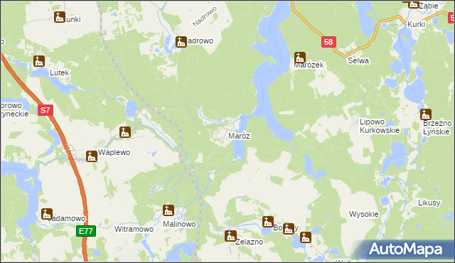 mapa Maróz, Maróz na mapie Targeo