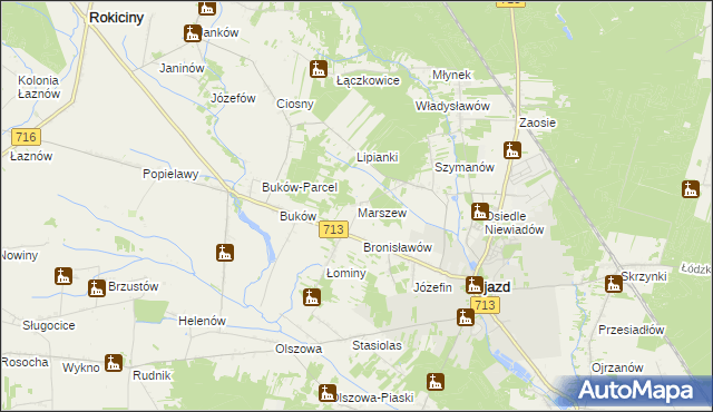 mapa Marszew gmina Ujazd, Marszew gmina Ujazd na mapie Targeo