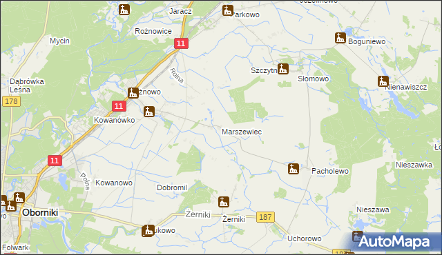 mapa Marszewiec, Marszewiec na mapie Targeo