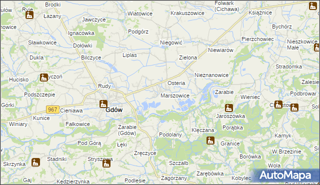 mapa Marszowice gmina Gdów, Marszowice gmina Gdów na mapie Targeo