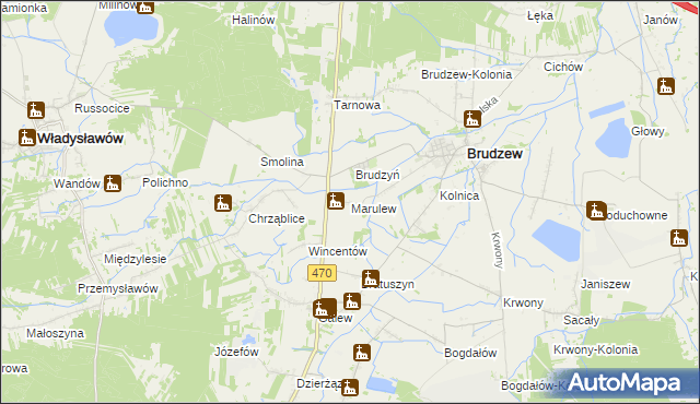 mapa Marulew, Marulew na mapie Targeo