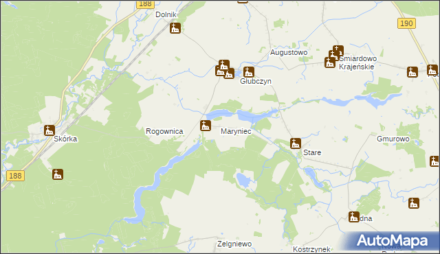mapa Maryniec, Maryniec na mapie Targeo