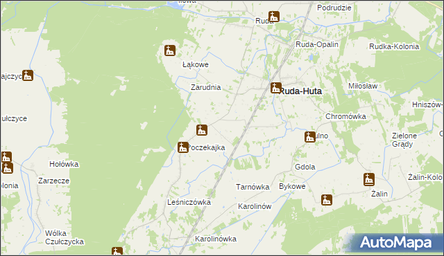 mapa Marynin gmina Ruda-Huta, Marynin gmina Ruda-Huta na mapie Targeo