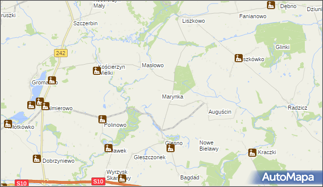 mapa Marynka gmina Wyrzysk, Marynka gmina Wyrzysk na mapie Targeo
