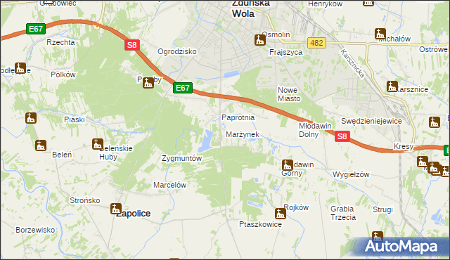 mapa Marżynek, Marżynek na mapie Targeo