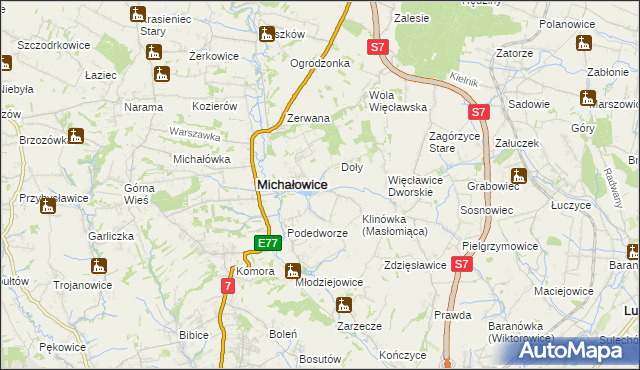 mapa Masłomiąca, Masłomiąca na mapie Targeo