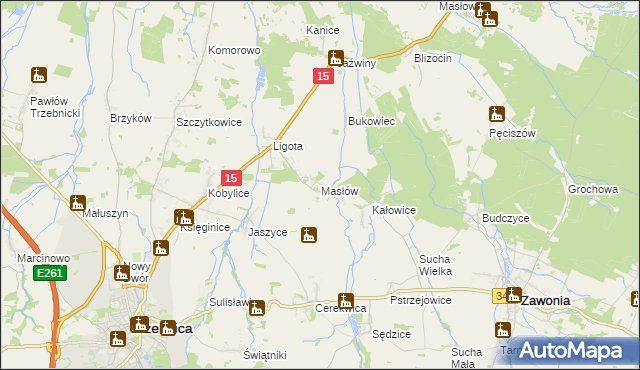 mapa Masłów, Masłów na mapie Targeo