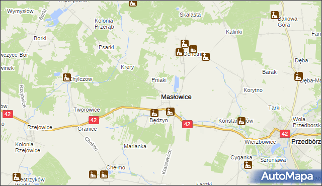 mapa Masłowice powiat radomszczański, Masłowice powiat radomszczański na mapie Targeo