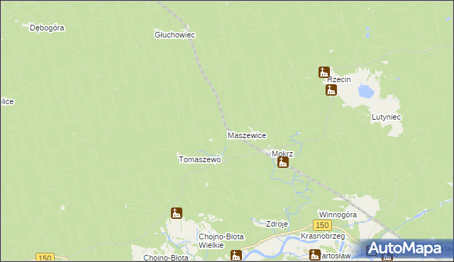 mapa Maszewice, Maszewice na mapie Targeo