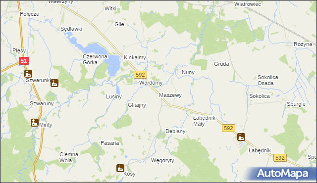 mapa Maszewy, Maszewy na mapie Targeo