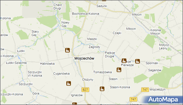 mapa Maszki k. Wojciechowa, Maszki k. Wojciechowa na mapie Targeo