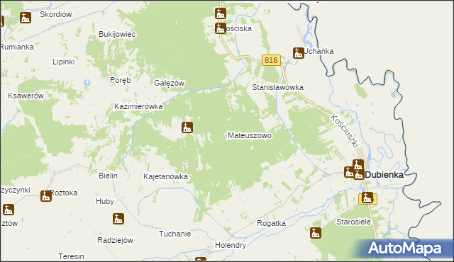 mapa Mateuszowo, Mateuszowo na mapie Targeo