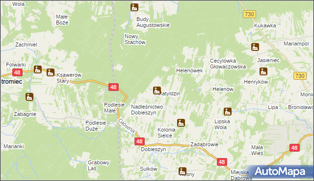 mapa Matyldzin gmina Stromiec, Matyldzin gmina Stromiec na mapie Targeo