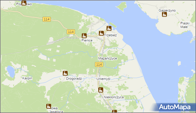 mapa Mazańczyce, Mazańczyce na mapie Targeo