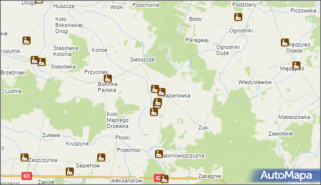 mapa Mazanówka, Mazanówka na mapie Targeo