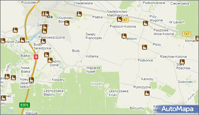 mapa Maziarze Stare, Maziarze Stare na mapie Targeo