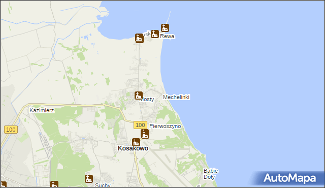 mapa Mechelinki, Mechelinki na mapie Targeo