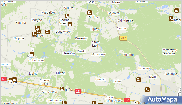 mapa Męciszów, Męciszów na mapie Targeo