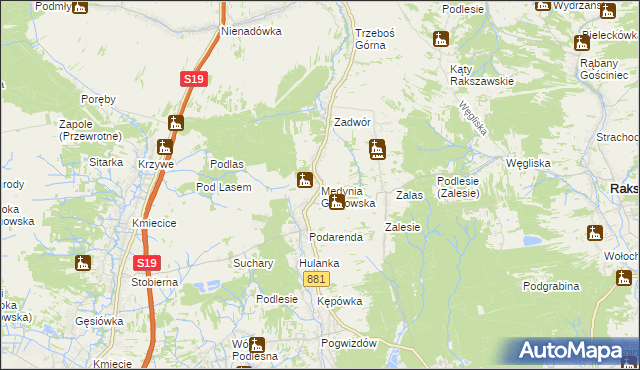 mapa Medynia Głogowska, Medynia Głogowska na mapie Targeo