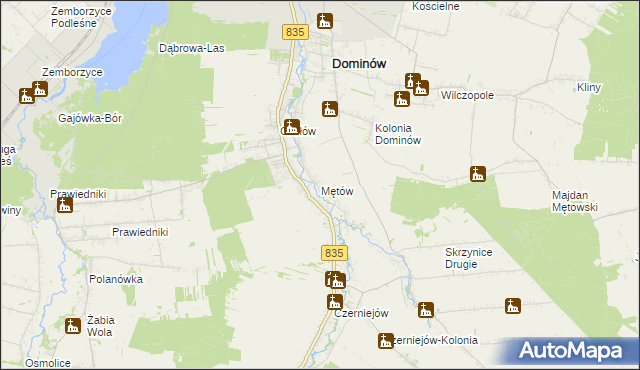 mapa Mętów, Mętów na mapie Targeo