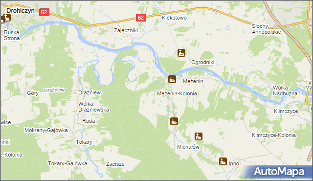 mapa Mężenin-Kolonia, Mężenin-Kolonia na mapie Targeo