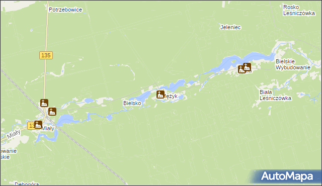 mapa Mężyk, Mężyk na mapie Targeo