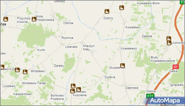 mapa Miączyn Duży, Miączyn Duży na mapie Targeo