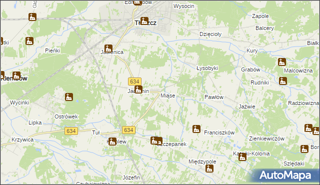 mapa Miąse, Miąse na mapie Targeo