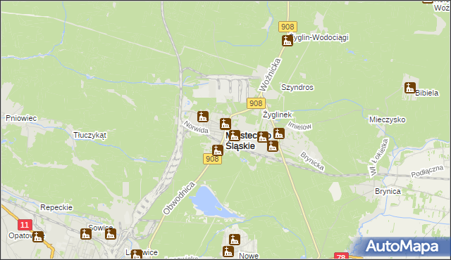 mapa Miasteczko Śląskie, Miasteczko Śląskie na mapie Targeo