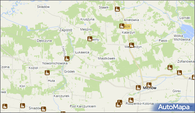 mapa Miastkówek, Miastkówek na mapie Targeo