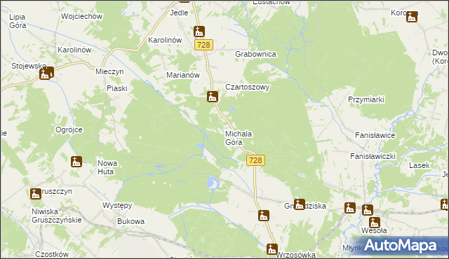 mapa Michala Góra, Michala Góra na mapie Targeo