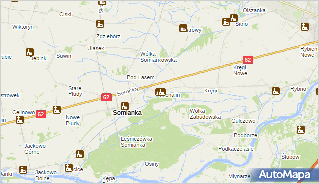 mapa Michalin gmina Somianka, Michalin gmina Somianka na mapie Targeo