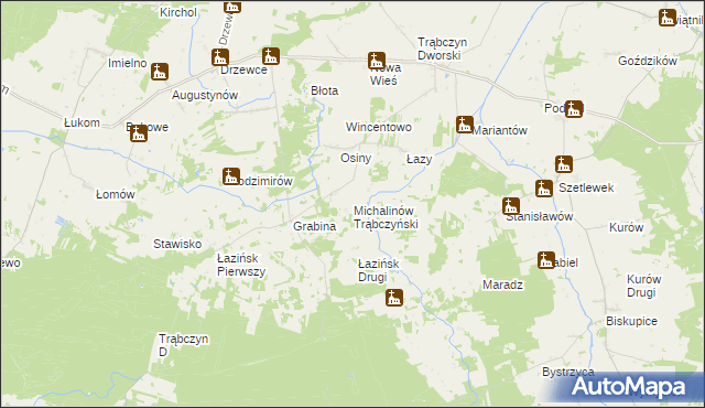 mapa Michalinów Trąbczyński, Michalinów Trąbczyński na mapie Targeo