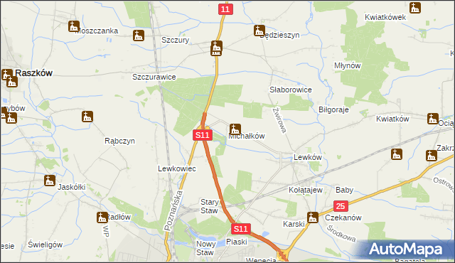 mapa Michałków, Michałków na mapie Targeo